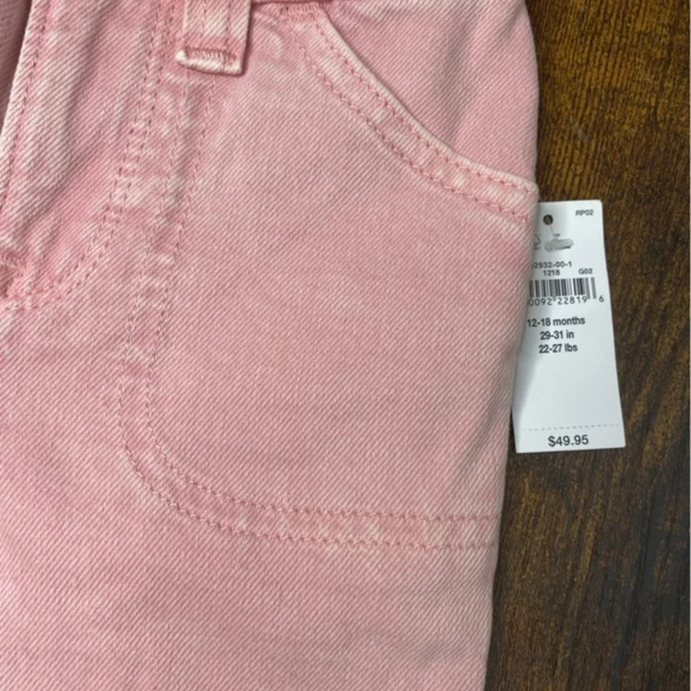 Gap Pink‎ Carpenter Jeans size 12-18m NWT